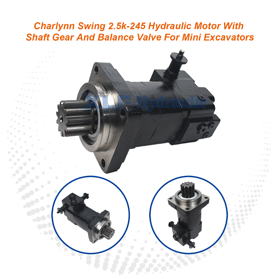 Charlynn 2.5k-245 Swing Hydraulic Motor | Shaft Gear & Balance Valve
